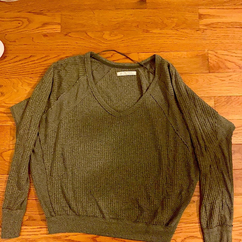 We the free v-neck green top!